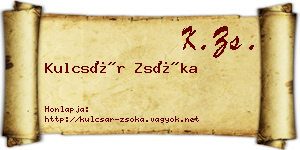 Kulcsár Zsóka névjegykártya